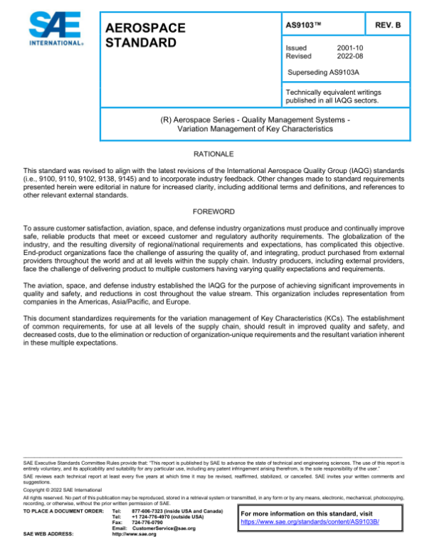 SAE AS9103B PDF