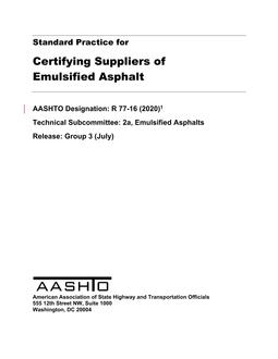 AASHTO R 77 PDF