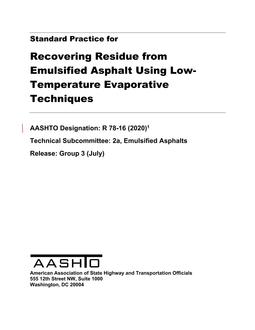 AASHTO R 78 PDF