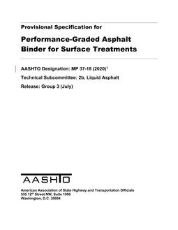 AASHTO MP 37 PDF