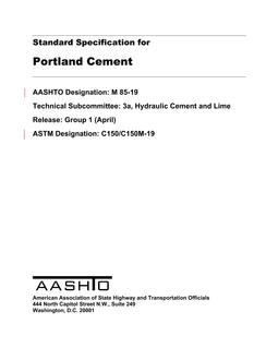 AASHTO M 85-19 PDF