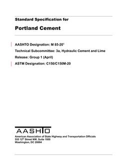 AASHTO M 85-20 PDF