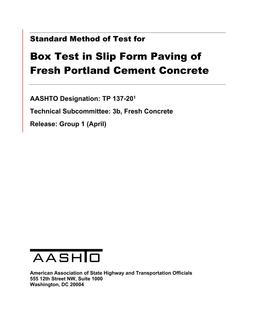 AASHTO TP 137 PDF