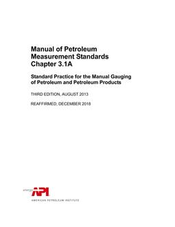 API MPMS Chapter 3.1A (R2018) PDF