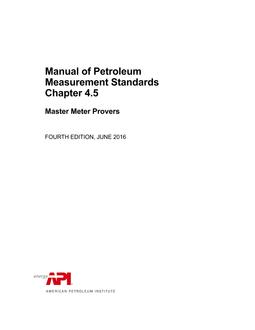 API MPMS Chapter 4.5 PDF