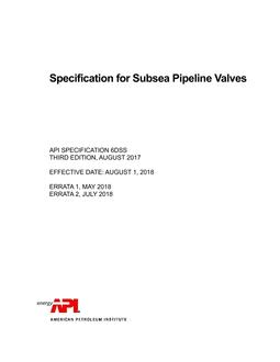 API Spec 6DSS PDF