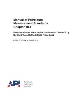 API MPMS Chapter 10.4 PDF