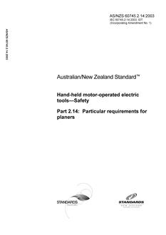 AS/NZS 60745.2.14:2003 PDF