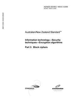 AS/NZS ISO/IEC 18033.3 PDF