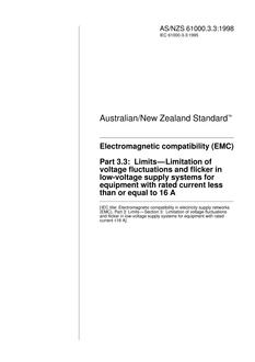 AS/NZS 61000.3.3:1998 PDF