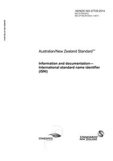 AS/NZS ISO 27729 PDF