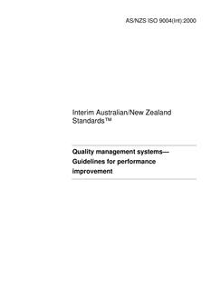 AS/NZS ISO 9004(INT):2000 PDF