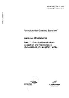 AS/NZS 60079.17:2009 PDF