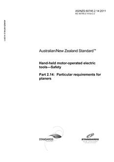 AS/NZS 60745.2.14:2011 PDF