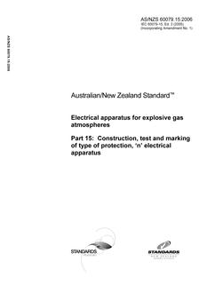 AS/NZS 60079.15:2006 PDF