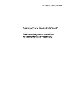 AS/NZS ISO 9000(INT):2000 PDF