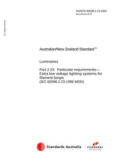 AS/NZS 60598.2.23:2002 PDF