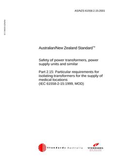 AS/NZS 61558.2.15:2001 PDF