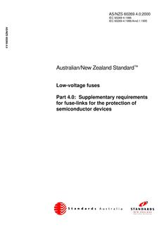 AS/NZS 60269.4.0:2000 PDF