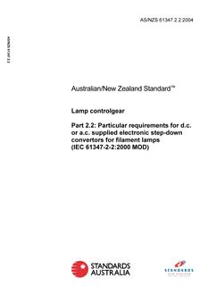 AS/NZS 61347.2.2:2004 PDF