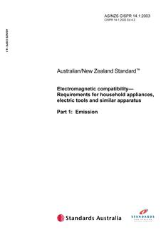 AS/NZS CISPR 14.1:2003 PDF