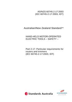 AS/NZS 60745.2.17:2003 PDF