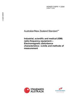 AS/NZS CISPR 11:2004 PDF