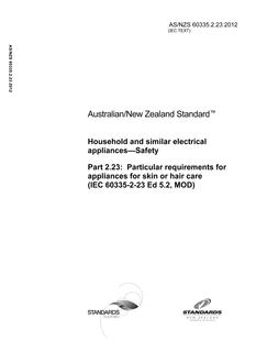 AS/NZS 60335.2.23:2012 PDF