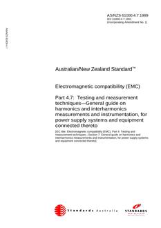 AS/NZS 61000.4.7:1999 PDF