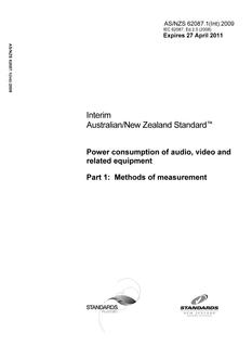 AS/NZS 62087.1(Int):2009 PDF