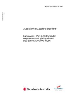 AS/NZS 60598.2.20:2002 PDF