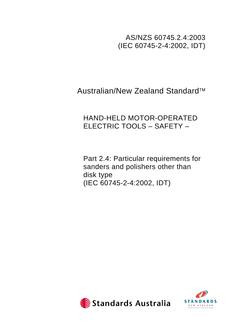 AS/NZS 60745.2.4:2003 PDF