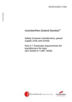 AS/NZS 61558.2.7:2001 PDF