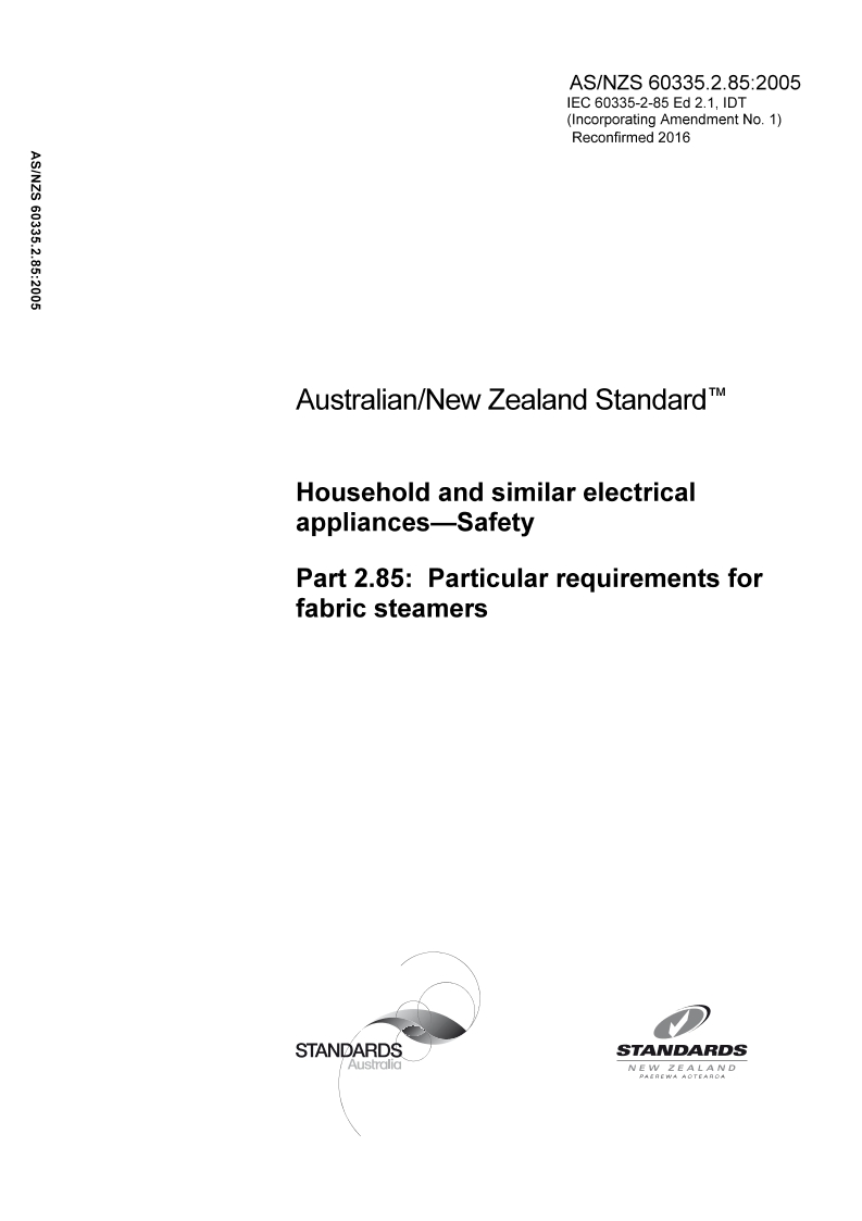 AS/NZS 60335.2.85:2005 PDF