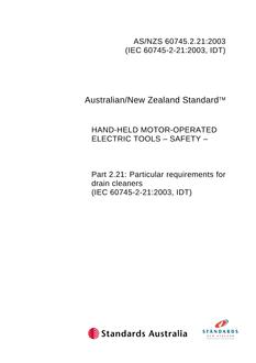 AS/NZS 60745.2.21:2003 PDF