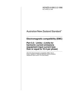 AS/NZS 61000.3.2:1998 PDF