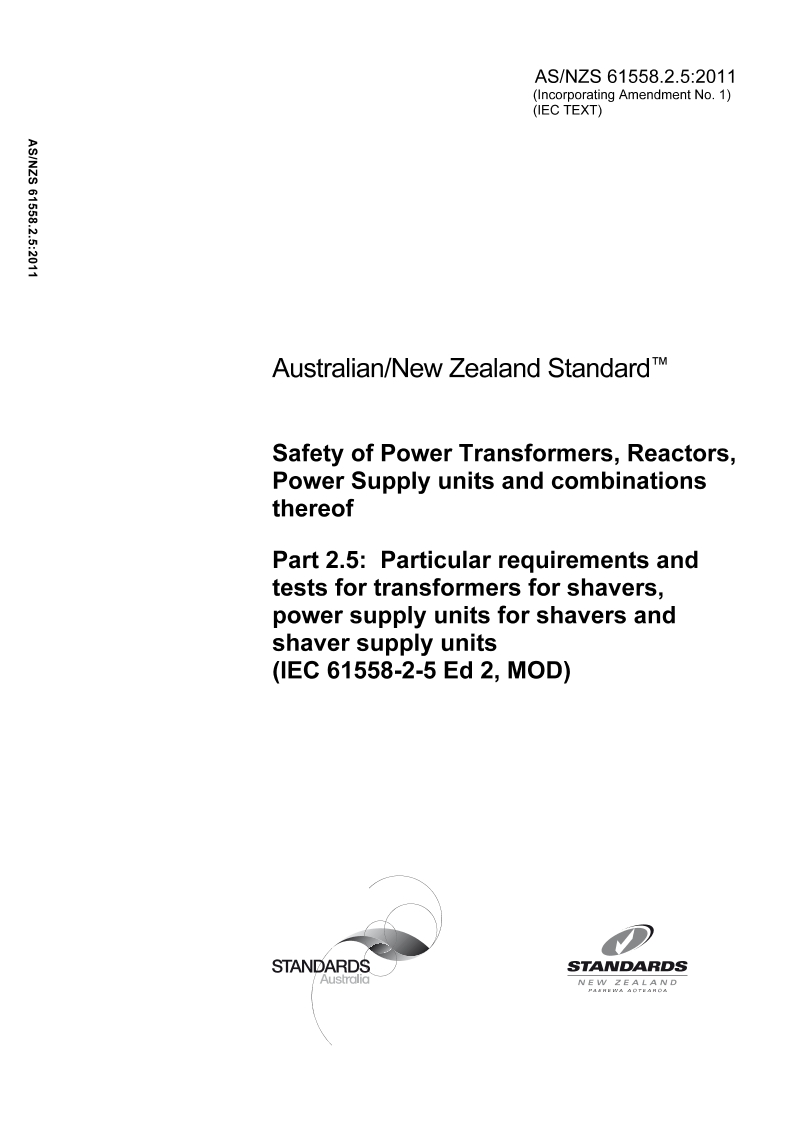 AS/NZS 61558.2.5 PDF