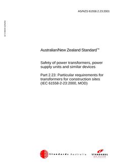 AS/NZS 61558.2.23:2001 PDF