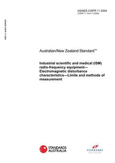 AS/NZS CISPR 11:2004 (2ND EDITION) PDF