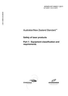 AS/NZS IEC 60825.1:2011 PDF