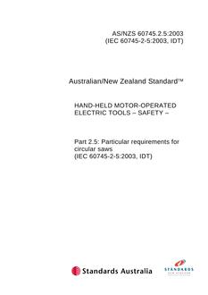 AS/NZS 60745.2.5:2003 PDF