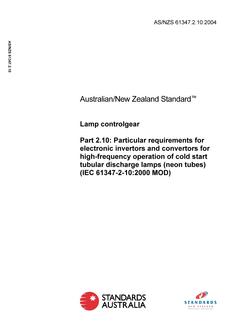 AS/NZS 61347.2.10:2004 PDF