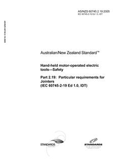 AS/NZS 60745.2.19:2005 PDF