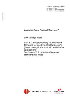 AS/NZS 60269.3.1:2002 PDF