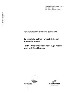 AS/NZS ISO 8980.1:2011 PDF