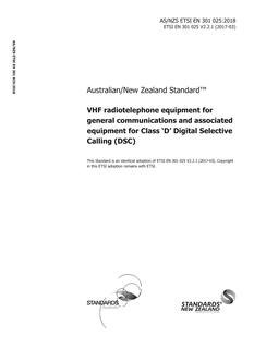 AS/NZS ETSI EN 301 025 PDF