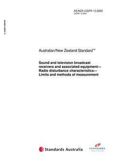 AS/NZS CISPR 13:2003 PDF