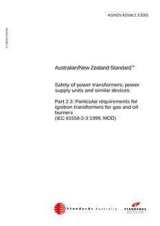 AS/NZS 61558.2.3:2001 PDF