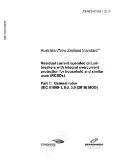 AS/NZS 61009.1:2011 PDF