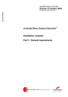 AS/NZS 61535.1(INT):2001 PDF